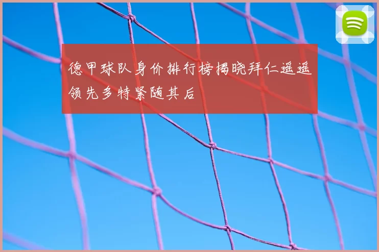 德甲球队身价排行榜揭晓拜仁遥遥领先多特紧随其后