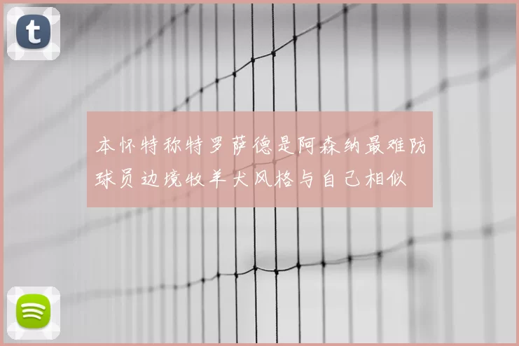 本怀特称特罗萨德是阿森纳最难防球员边境牧羊犬风格与自己相似